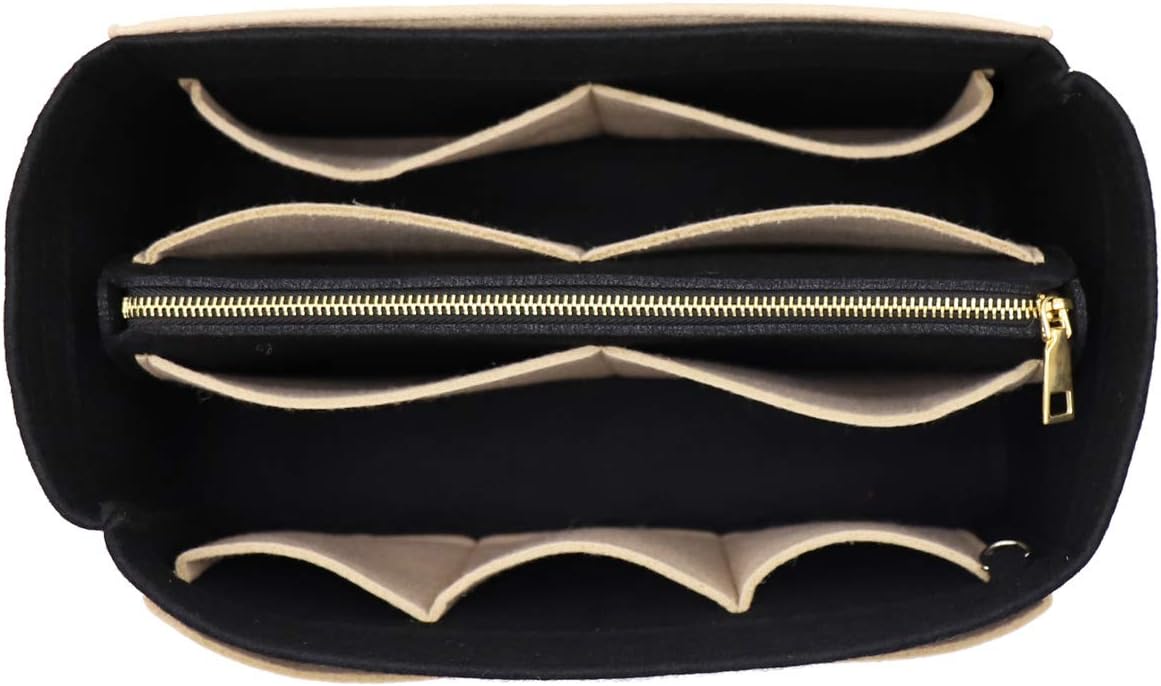 LEXSION Felt Purse Bag Organizer Insert with zipper Bag Tote Shaper Fit Speedy Neverful PM MM-Ruum Studio Home