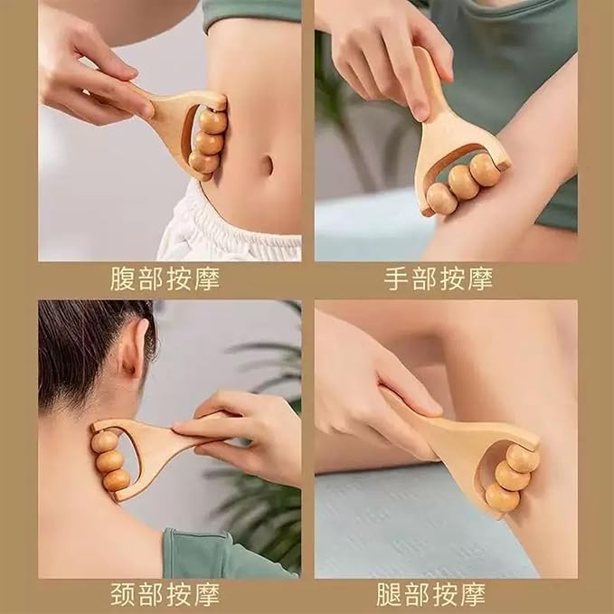 7-in-1 Lymphatic Drainage Massager Set，Wood Therapy & Cellulite Massager Tools for Gua Sha, Full Body Meridian Detox (Face/Head/Waist/Legs)，Maderotherapie Outils for Body Sculpting, lymphatic roller-Ruum Studio Home