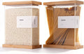 Bamboo Food Dispenser | Kitchen Organizers and Storage | Airtight Pantry Organizers and Storage Container | Cereal, Rice, Flour, Snack Storage (2, Large)-Ruum Studio Home