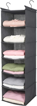 MAX Houser 6 Tier Shelf Hanging Closet Organizer, Closet Hanging Shelf with 2 Sturdy Hooks for Storage, Foldable (Grey)-Ruum Studio Home
