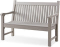 Psilvam Garden Bench, 2-Person Poly Lumber Patio Bench, All-Weather Outdoor Bench That Never Rot and Fade, Memorial Bench, Suit for Garden, Porch and Park(Grey)-Ruum Studio Home