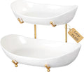 HBlife Extra Large Fruit Basket for Kitchen Counter - 2 Tier Ceramic Fruit Bowl with Metal Stand, Bathroom Countertop Organizer, Tiered Serving Trays for Party-Ruum Studio Home