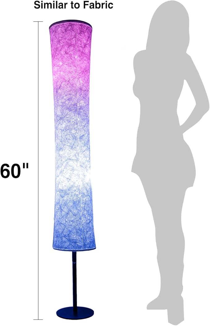 BLUEYE Floor Lamp,RGBCW 2700K-6500K,APP & Remote&Smart Voice Control, 2 X 60W Equivalent, No Hub Required,Compatible with Alexa Google Assistant, 60'' Standing Lamp for Bedroom, Similar Fabric-Ruum Studio Home