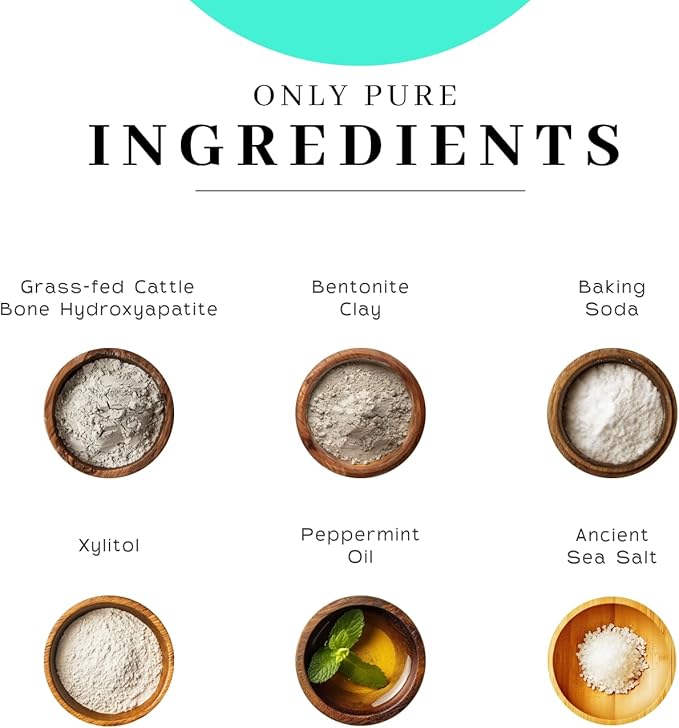 Vanman’s - Mint and Bone Tooth Powder Toothpaste (3 Pack) - Remineralizing Tooth Powder with Cattle Bone Derived Hydroxyapatite, Bentonite Clay, Peppermint Oil and Baking Soda - 2.2 oz-Ruum Studio Home