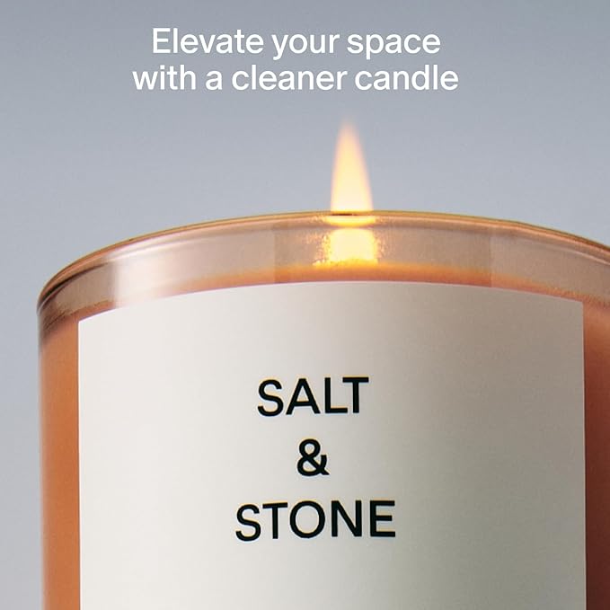 SALT & STONE Scented Candle for Women & Men | Hand-Poured, Aromatic & Fragrant | Coconut & Soy Blend Wax | 100% Cotton Wick | Long-Lasting 50 Hour Burn Time (8.5 oz) (Bergamot & Hinoki)-Ruum Studio Home