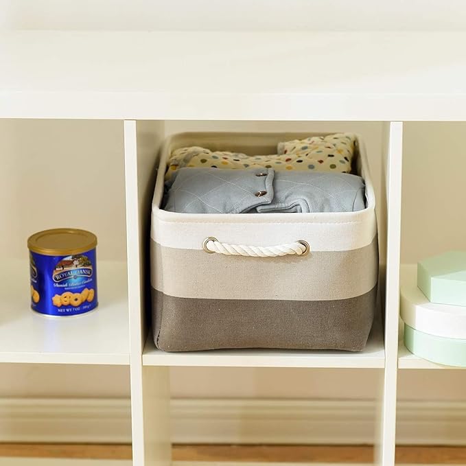 TcaFmac Storage Basket for Organizing - Large 4 Pack 16x12x8 inch Fabric Storage Bins for Shelves, Collapsible Storage Cubes for Closet Cloth Toy Gift Kids (Gradient Gray)-Ruum Studio Home