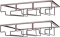 Wine Glass Rack - Under Cabinet Stemware Wine Glass Holder Glasses Storage Hanger 2 Pack Metal Organizer for Bar Kitchen Brown-Ruum Studio Home