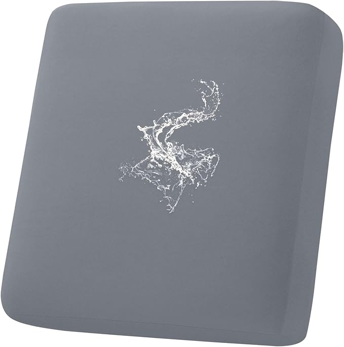 hyha Waterproof Couch Cushion Covers, Stretch Sofa Couch Seat Slipcover for Dog Washable, Non-Slip Waterproof Outdoor Cushion Covers for Patio Furniture Replacement (1 Piece for Small, Dark Grey)-Ruum Studio Home