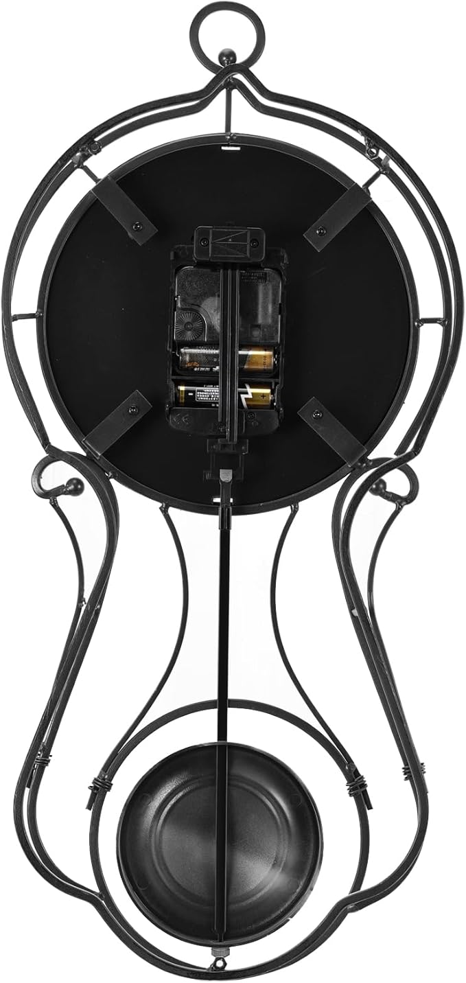 CLXEAST 20 Inch Black Metal Pendulum Wall Clock, Large Schoolhouse Regulator Wall Clocks for Living Room Decor,House Warming Gifts New Home,Gifts for Women-Ruum Studio Home