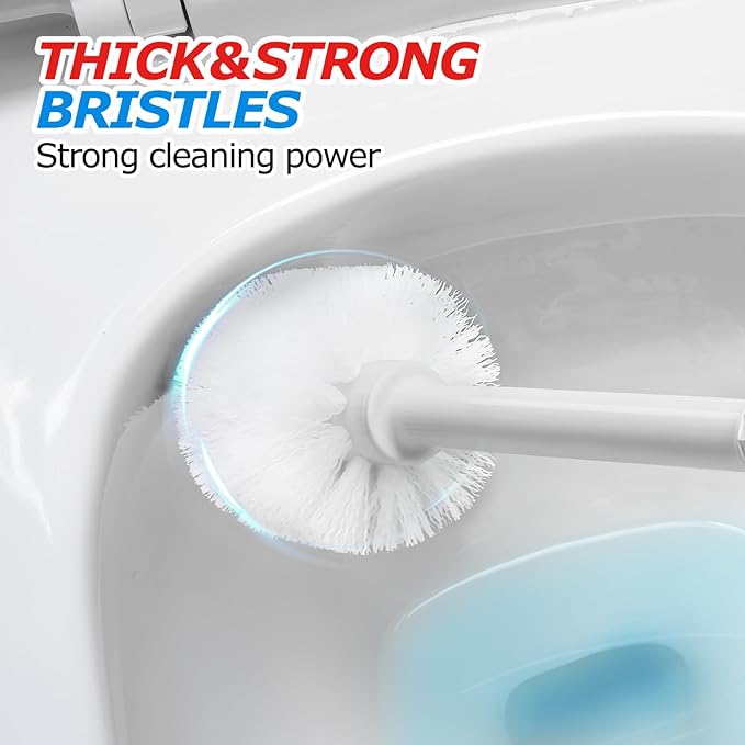 2Pack 2 in 1 Toilet Brush and Plunger Set, Extended Handle Plunger，Toilet Bowl Brush Plunger Set,Bathroom Cleaning Tools ，Toilet Brush Plunger Combo，Cleaning Supplies（Cream Grey）-Ruum Studio Home