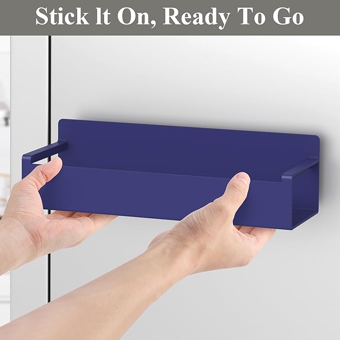 4 Pack Magnetic Spice Rack Organizer for Refrigerator and Oven, Dark Blue Fridge Organizers and Storage for Kitchen-Ruum Studio Home