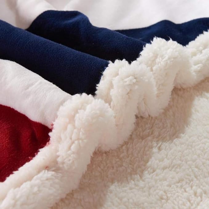 UKELER Flannel Sherpa Throw 60'' x 50'' Union Jack Fleece Blanket Soft Comfy Flannel Blanket Throws for Bed/Couch/Sofa/Office/Camping-Ruum Studio Home