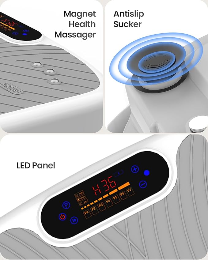 Vibration Plate Exercise Machine, Vibration Plate Platform for Lymphatic Drainage, 200 Adjustable Speeds Power Shaping Vibrating Plate Helps Weight Loss, Shaping, Max Weight 450 Lbs-Ruum Studio Home