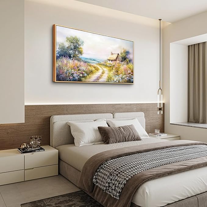 ZUITINGHUA Wood Framed Canvas Wall Art For Living Room Wall Decor For Bedroom Office Wall Decoration Country Road Landscape Paintings Farmhouse Pictures Artwork Room Aesthetic Home Decor 20x40 In-Ruum Studio Home