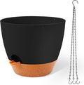 GARDIFE Large Hanging Planter, 12 inch Hanging planters for Indoor. Outdoor Plants, Self Watering Plant Pot, Plant Hanger, Black-Ruum Studio Home
