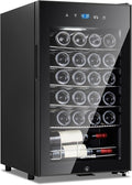 24 Bottle Compressor Wine Cooler Refrigerator with Lock, Freestanding Wine Fridge, 41°F-64°F Digital Temperature Control, Large Wine Cellar for Red, White, Champagne, and Sparkling Wine – Black-Ruum Studio Home