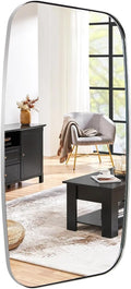 ANDY STAR Chrome Bathroom Mirror, 24x40 Inch Polished Chrome Oval Mirror for Bathroom with Stainless Steel Metal Frame, Oblong Mirror for Bathroom, Living Room, Entryway-Ruum Studio Home
