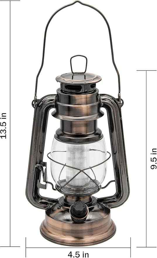 YAKii LED Vintage Lantern Metal Hanging Hurricane 12 LED Dimmer Switch Cold White Battery Operated Lantern Power Outage Indoor Camping Lighting Outdoor Brooklyn Decoration(Copper Pack of 8)-Ruum Studio Home