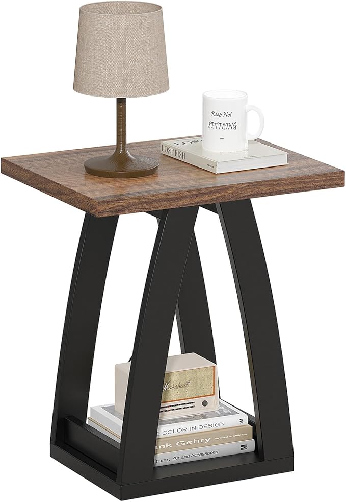 End Table, Side Table, Nightstand, Sofa Side Table with Shelf, Modern End Table for Living Room, Bedroom-Ruum Studio Home
