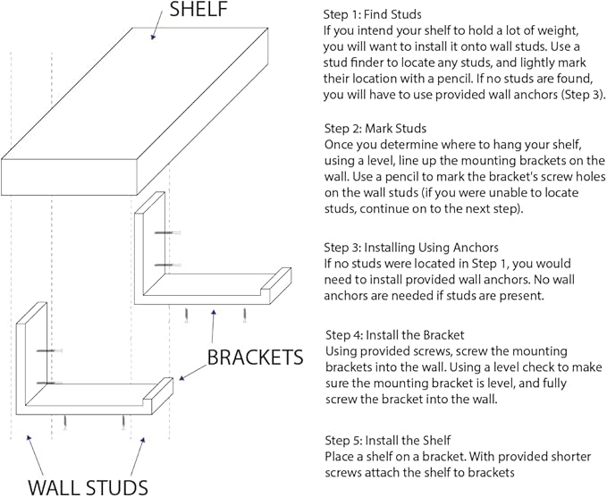 Rustic Shelves with J-Brackets Set of 2, Industrial Shelf, Kitchen Shelves, Solid Wood, Decorative Wall Storage, Heavy Duty, URBANDI (Provincial, 24Wx8D)-Ruum Studio Home