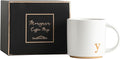COLLECTIVE HOME - Monogram Ceramic Mugs, 15 oz Golden Initial Coffee Cups, Elegant Alphabet Tea Mugs, Elegant Personalized Mug with Gift Box, Luxurious Cups for Office and Home (y)-Ruum Studio Home