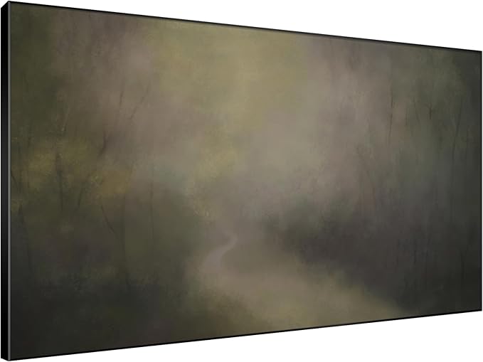 SIGNWIN 46"x72" Extra Large Framed Wall Art Muted Forest Path Soft Misty Woodland Scene Illustration for Home Living Room Bedroom Decor (Frame Assembly Required)-Ruum Studio Home