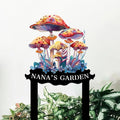 Personalized Mushroom Metal Sign with Stake,Custom Gardener Family Name Signs Outdoor Decor,Customized Flowers Gardening Birthday Gifts,Butterfly Plaque for Patio Lawn Porch Backyard Front Door Garage-Ruum Studio Home