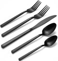 Alata Cube 45-Piece Forged Stainless Steel Flatware Set Cutlery Set with Utensil-Serving Set, Silverware Set Service for 8, Matte Satin Polished, Dishwasher Safe-Ruum Studio Home