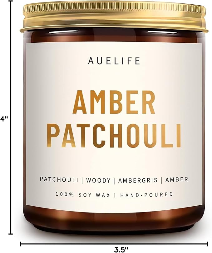 Scented Candles for Home - Amber Patchouli Candle | Aromatherapy Candle Gift for Women & Men, Soy Candles for Home Scented - 7oz, Soy Wax, Patchouli Scent Home Fragrance-Ruum Studio Home