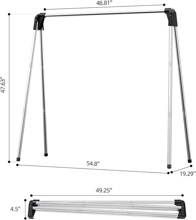 APEXCHASER Clothes Drying Rack Foldable, Stainless Steel Laundry Drying Rack Collapsible, Clothes Hanger for Sweater Baby Clothes Towel for Indoor & Outdoor, Portable Clothes Airer for Travel-Ruum Studio Home