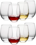 Stemless Wine Glasses Set of 8, 18 Ounces Red & White Wine Glasses for Party, Lead-free, Ideal Wine Accessories Gift (Clear)-Ruum Studio Home