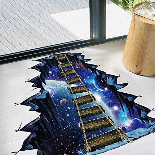 Quanhaigou Blue Galaxy Bridge Wall Sticker,3D Outer Space Decorations Decal for Home Decor Kids Bedroom Large-Ruum Studio Home