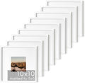 HAUS AND HUES 10x10 White Metal Picture Frames Matted to 5x5 - Features Premium Aluminum & Hanging Hardware, Shatterproof Plexiglass - Ideal for Home, Room, Office (10x10 in, White, Set of 9)-Ruum Studio Home