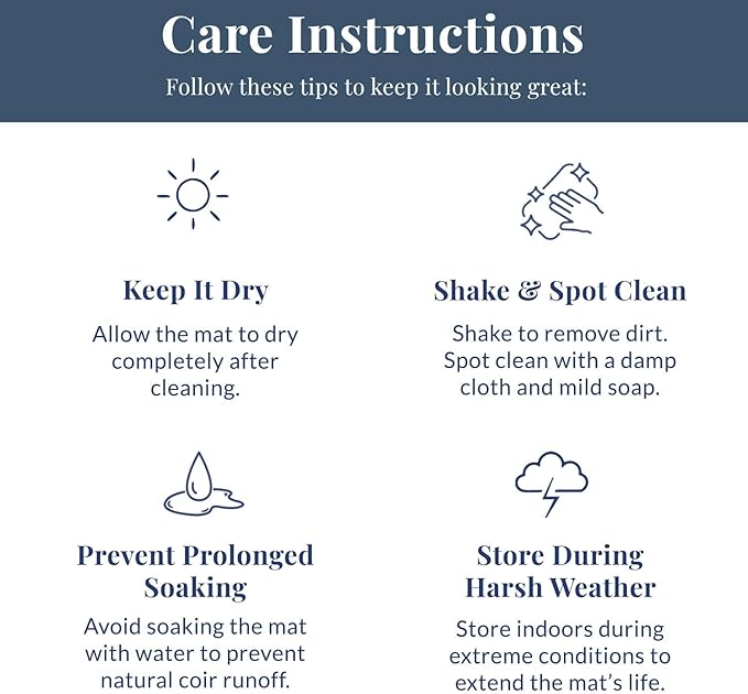 Barnyard Designs Natural Coco Coir Heavy Duty Backing Doormat - Large Cute Non-Slip Front Door Welcome Mat for Outside Entrance or Porch Entry, Brown (30x48, Paws)-Ruum Studio Home