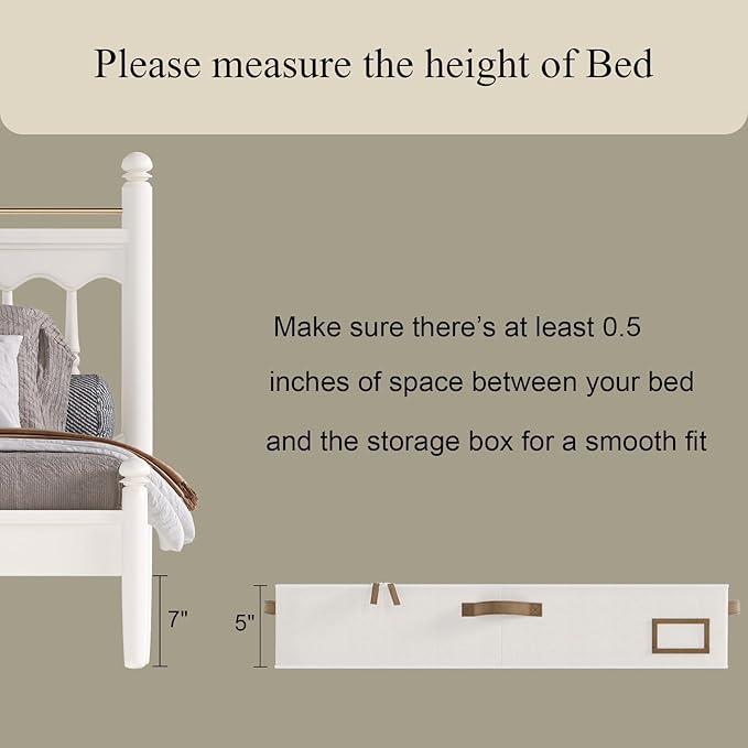 Under Bed Storage Containers, 2-Pack Underbed Storage Box, Collapsible Clothes Storage Bins with Handles and Lid, Medium Under Bed Organizers for Shoe, Blanket, Toy, Pillow, Sheet, Beige-Ruum Studio Home