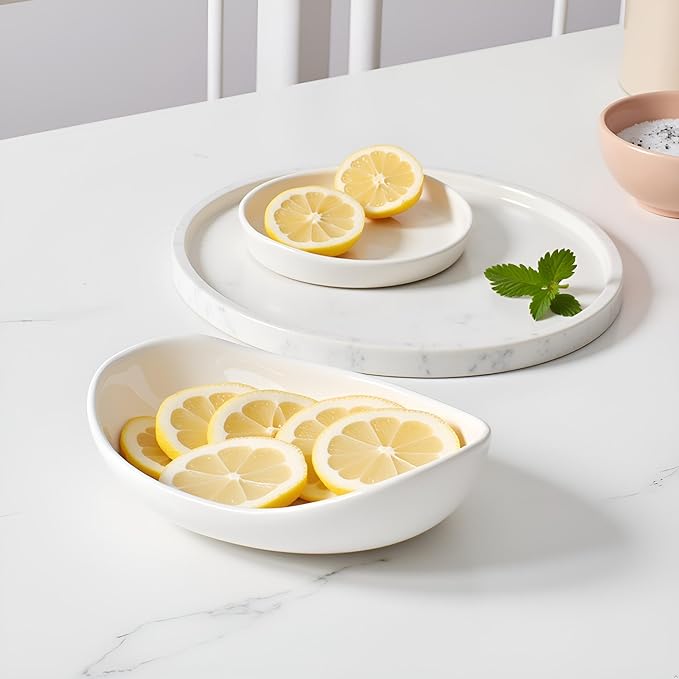 HBlife Extra Large Fruit Basket for Kitchen Counter - 2 Tier Ceramic Fruit Bowl with Metal Stand, Bathroom Countertop Organizer, Tiered Serving Trays for Party-Ruum Studio Home