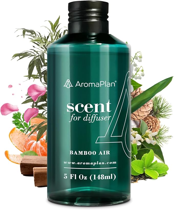 Aromaplan Hotel Scents Bamboo Air 5 Fl Oz (148ml), Home Luxury Aroma & Hotel Fragrance Diffuser Oil- Hotel Diffuser Oil for Aromatherapy- USA Made, Bigger Bottle, Bolder Aroma & Longer Lasting-Ruum Studio Home