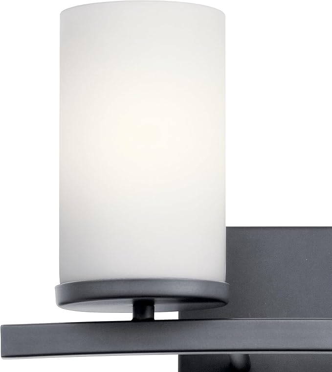 KICHLER 45496BK Crosby Vanity, 2-Light 200 Total Watts, Black-Ruum Studio Home