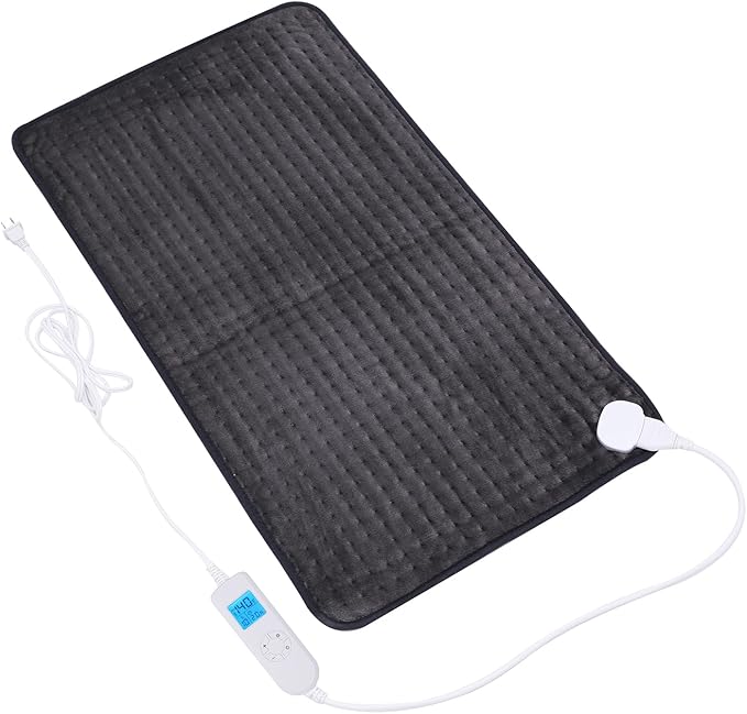 Ruqiji 17''x33'' XXXL King Size Heating Pad with 10 Temperature Settings, Pain Relief for Back/Neck/Shoulders/Menstrual Pain/Leg Cramp Christmas Gifts for Women Men Mom Dad (Dark Grey)-Ruum Studio Home