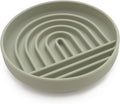 The Slowdown Bowl Silicone Slow Feeder for Cats & Dogs, Slow Eating Mealtime Solution with Modern Lick Mat Design, Reduces Gulping, Fits 1 Cup 6” Across x 1.25” Tall, Small-Sage-Ruum Studio Home