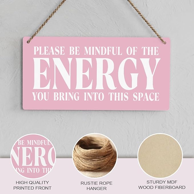 Pink Room Decor Spiritual Decoration Meditation Room Decoration Inspirational Spa Positive Affirmations Wall Decor Wood Plaque Sign Hanging Door Sign Home Office Yoga Room-Ruum Studio Home