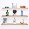 AZSKY 36 Inch Picture Ledge Shelf Solid Wood Large Floating Shelves Wall Mounted Rustic Natural Shelves for Home, Living Room, Bedroom, Bathroom, Office 3 Same Sizes-Ruum Studio Home