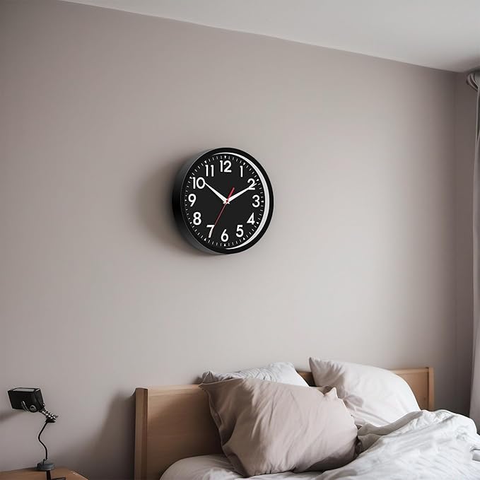 Wall Clock Small Analog 8 Inch Silent Non Ticking Battery Operated Modern Simple Decorative for Kitchen Office Bedroom Bathroom Living Room-Ruum Studio Home