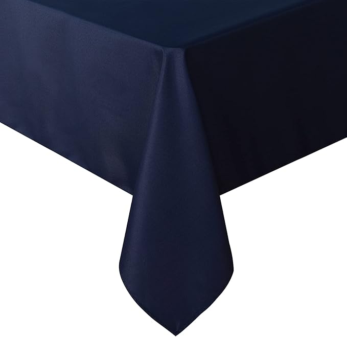 sancua Rectangle Tablecloth - 70 x 108 Inch - Stain and Wrinkle Resistant Washable Polyester Table Cloth, Decorative Fabric Table Cover for Dining Tables, Buffet Parties and Camping, Navy-Ruum Studio Home