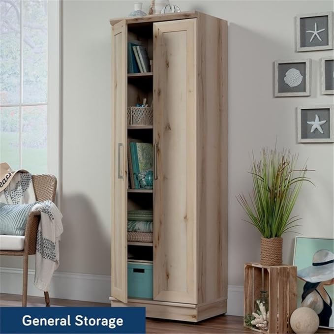 Sauder HomePlus Two Door Storage Cabinet/Pantry Cabinet, Pacific Maple Finish-Ruum Studio Home