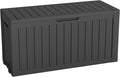 72 Gallon Deck Box Lockable Resin Outdoor Storage Box waterproof Outdoor Container for Patio Furniture Cushions, Pillow-Ruum Studio Home