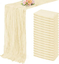 10FT 20 Pack Beige Cheesecloth Table Runner 20 x 120 Inch Long Rustic Gauze Fabric Cheese Cloth Table Runner for Wedding Bridal Baby Shower Table Decorations Boho Sheer Birthday Party Table Decor-Ruum Studio Home