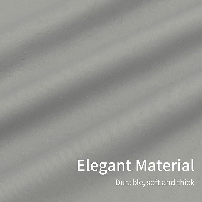 Easy-Going Blackout Curtains for Bedroom, Solid Thermal Insulated Grommet and Noise Reduction Window Drapes, Room Darkening Curtains for Living Room, 2 Panels(46x63 in, Light Gray)-Ruum Studio Home