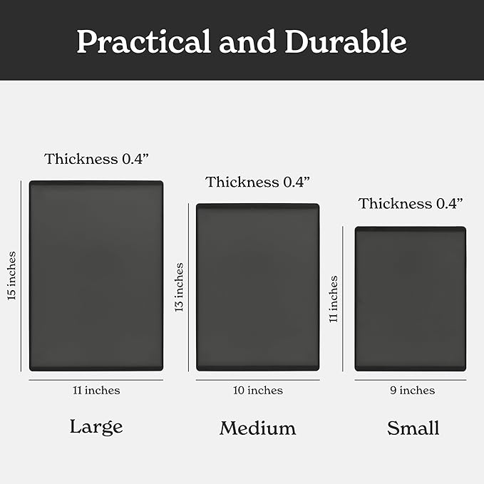 SMIRLY Plastic Cutting Board Set 3 Pieces, Non-Slip Dishwasher Safe Chopping Boards for Kitchen, Dark Grey-Ruum Studio Home