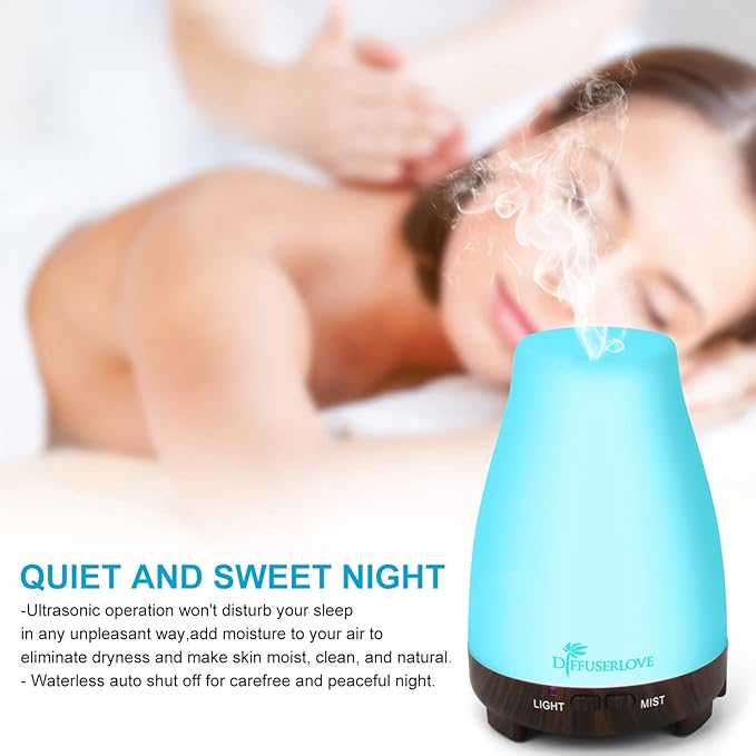 Diffuserlove Essential Oil Diffusers 200ML Remote Control Diffuser Mist Humidifiers BPA-Free Aromatherapy Diffuser (Black Base)-Ruum Studio Home